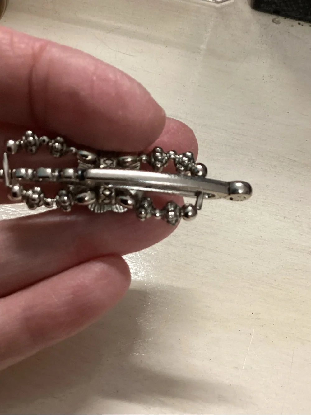Lila Rose Silver Paw Print Beaded Hair Accessory